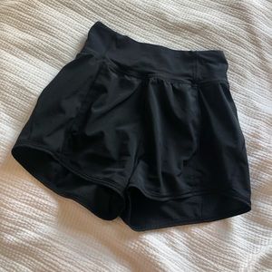 Black High Waisted Lululemon Old Lean In Shorts